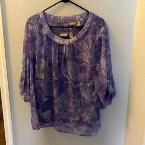Women’s Chico’s size 2 (large) 2-piece top- purple tank and purple and white top